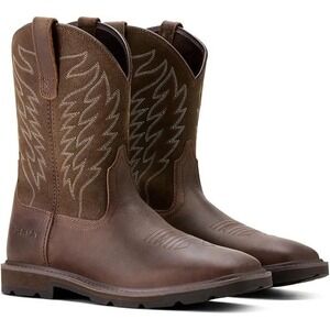 ARIAT Groundbreaker Mens Size 12 EE Wide Steel Toe Work Boot Brown FREE SHIP